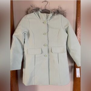 Cat & Jack dressy peacoat overcoat fur hood